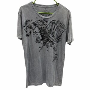 Levis Gray Velvet Print Eagle Graphic Short Sleeve Tee Mens Large
